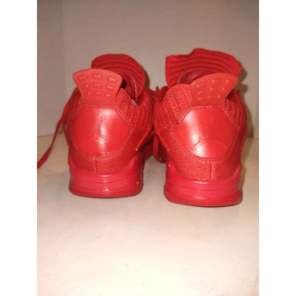 Nike Air Jordan 4 Retro Flyknit University Red Sneakers Mens 9.5 Shoe AQ3559-600